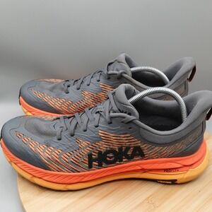 Hoka Shoes Men 12.5D Gray Orange Mafate Speed 4 Trail Running Vibram 1129930 Fla